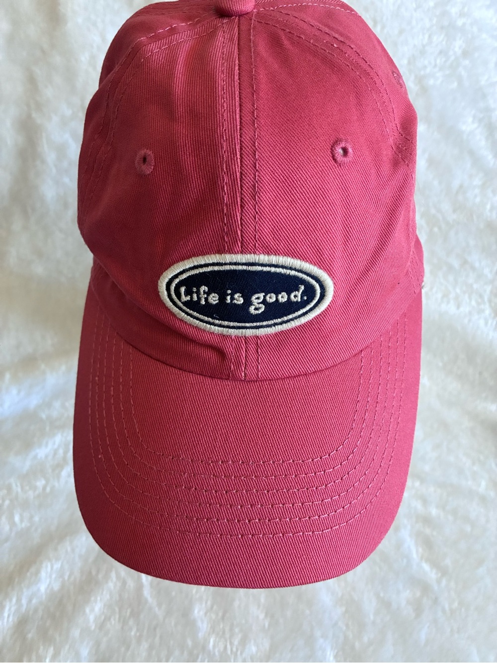 Life Is Good Coral Red Baseball Cap